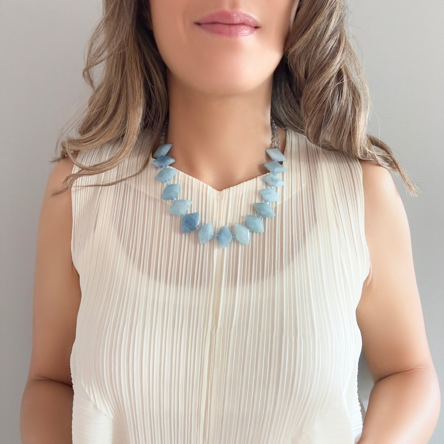 Tranquillity Necklace with Aquamarine and Labradorite
