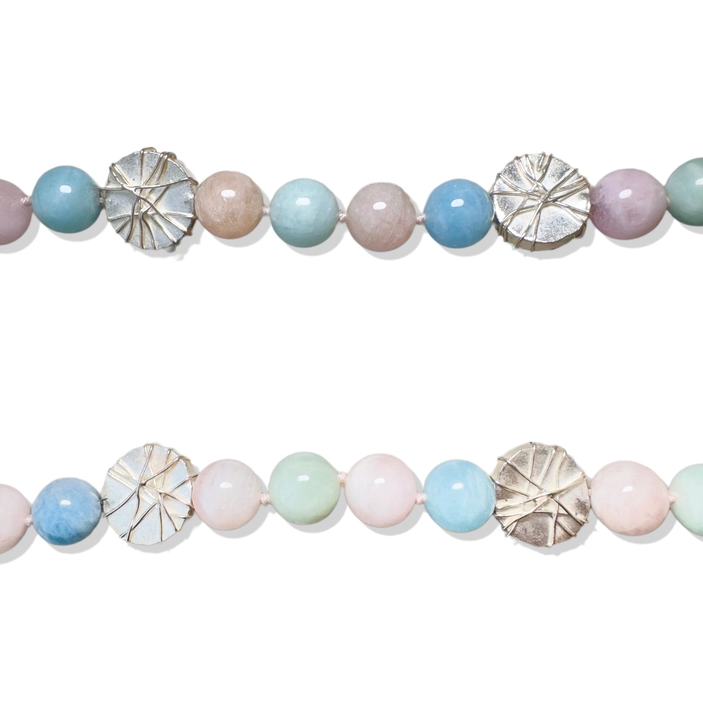 Tranquillity Necklace with Mix Beryl and Pure Silver Bead