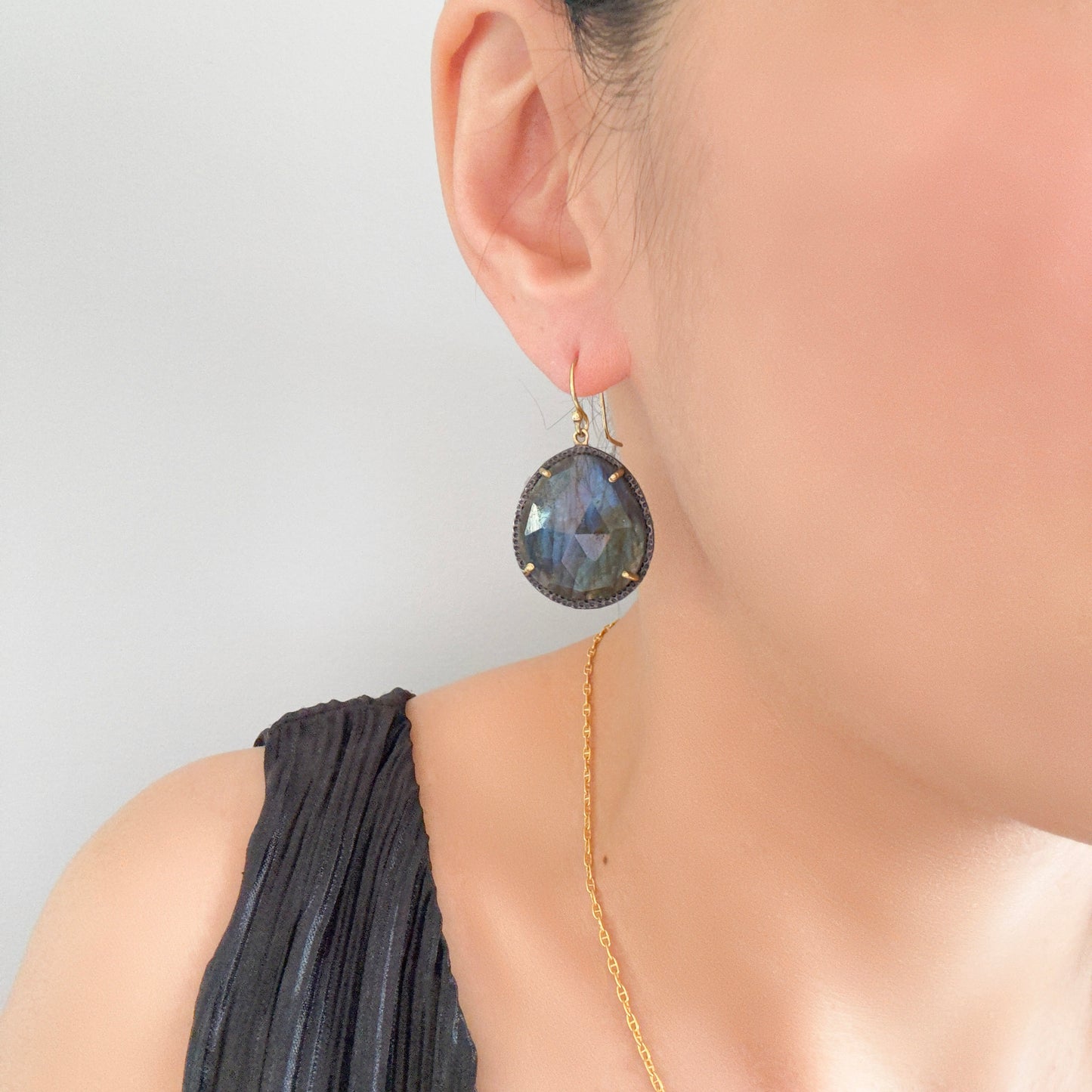 Transforming Earrings with Labradorite and Gold