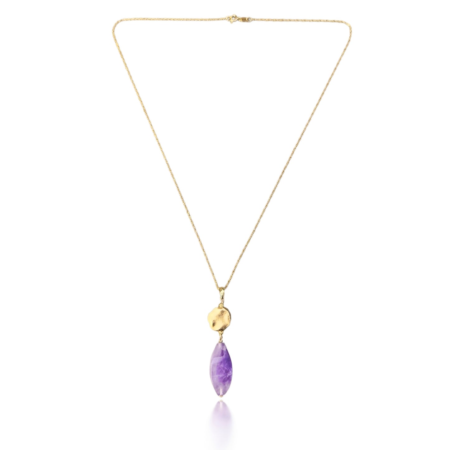 Calming Pendant with Amethyst and Gold