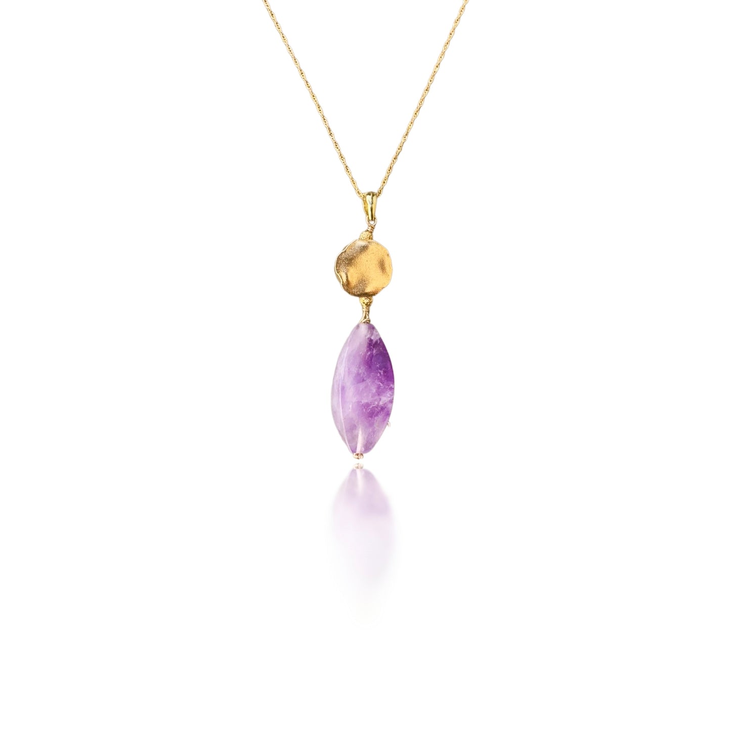Calming Pendant with Amethyst and Gold