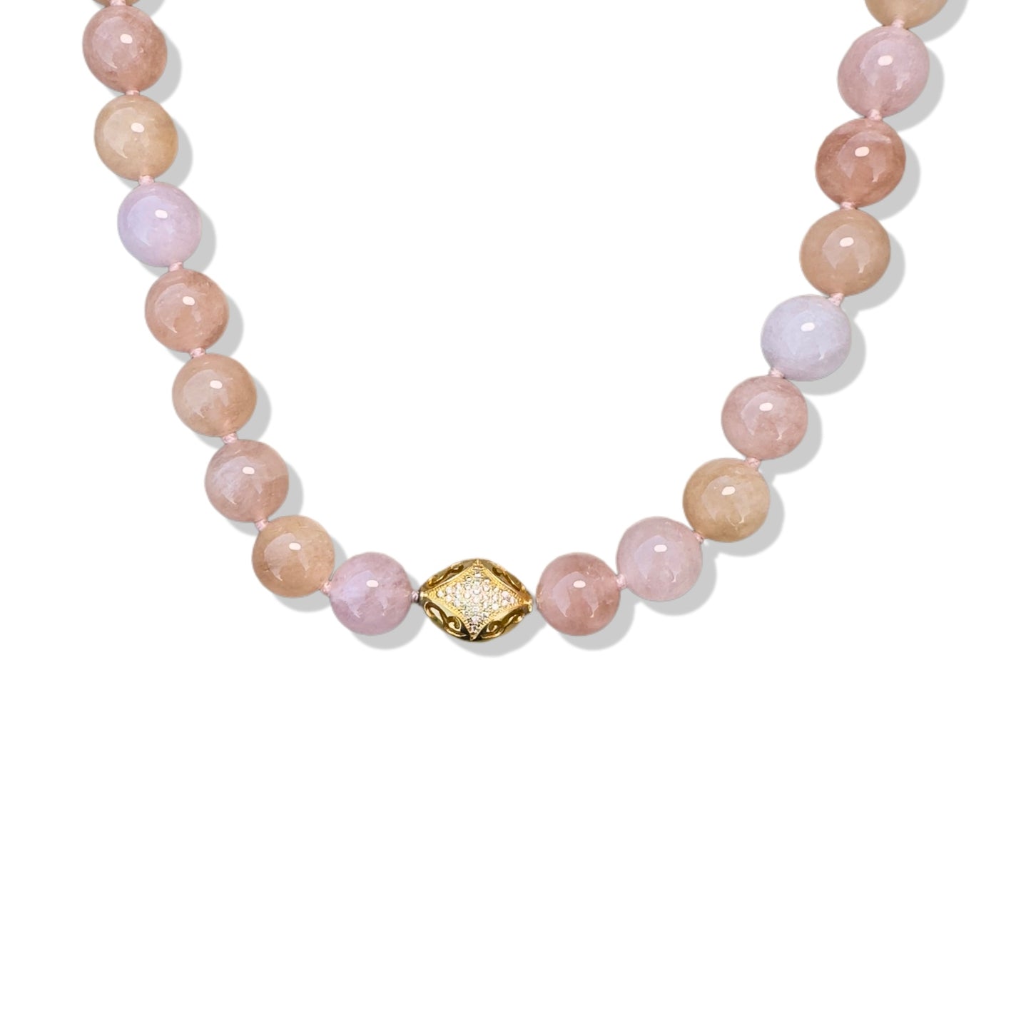 Love Necklace with Morganite and Gold