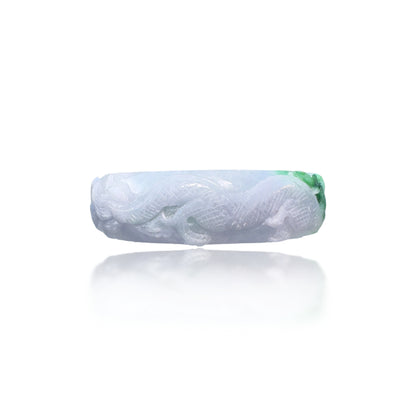 Abundance Bangle with Burma Jade Dragon and Phoenix Carving