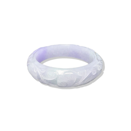Abundance Bangle with Burma Jade Magic Cloud Carving