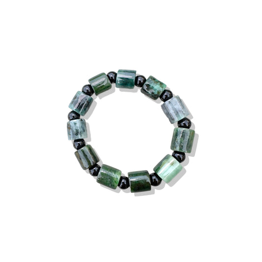 Abundance Bracelet with Green Antique Jade and Onyx