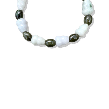 Abundance Bracelet with Green Burma Jade and Red Jasper