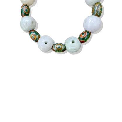 Abundance Bracelet with Jade Carving and Tibet Agate