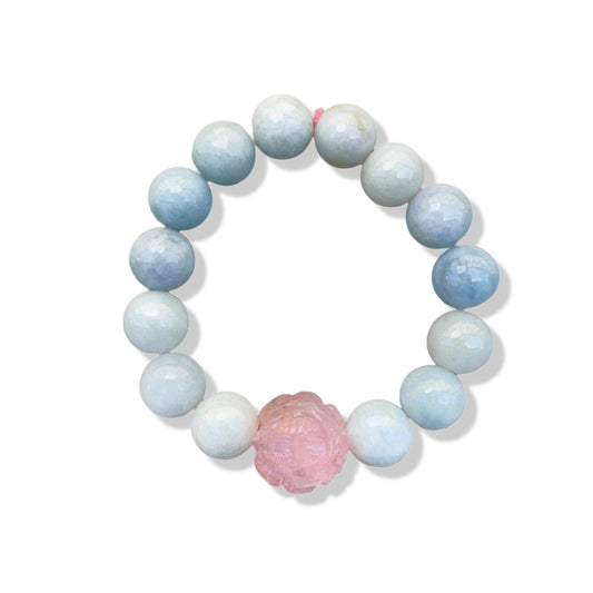 Abundance Bracelet with Jade and Morganite