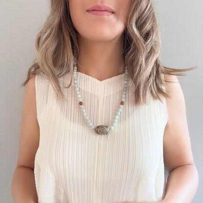 Abundance Necklace with Burma Jade and Tibet Agate