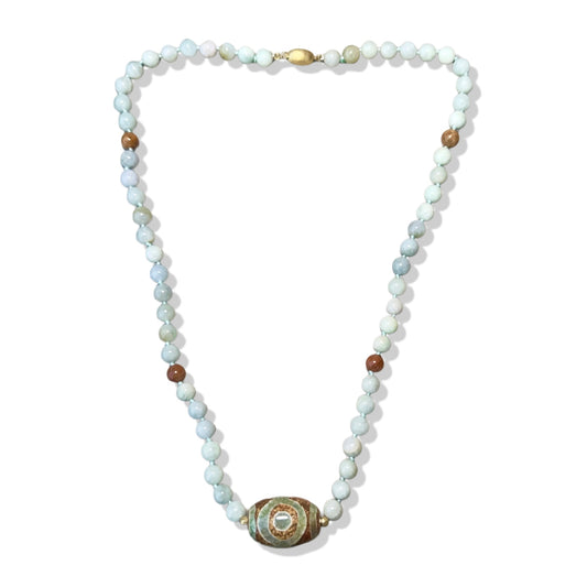 Abundance Necklace with Burma Jade and Tibet Agate