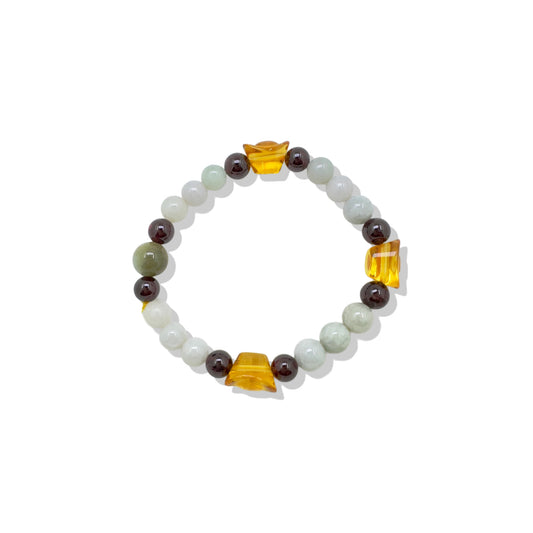 Abundance Bracelet with Burma Jade, Garnet and Citrine