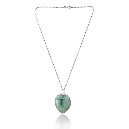 Abundance Pendant with Grade A Burma Jade Peach Carving