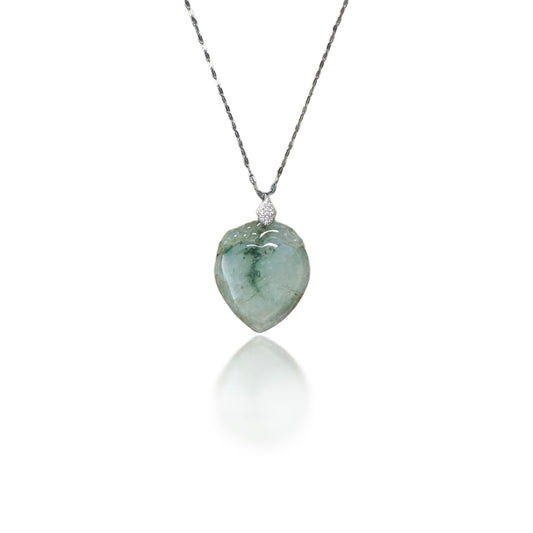 Abundance Pendant with Grade A Burma Jade Peach Carving