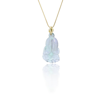 Abundance pendant with Grade A Burma Jade Chinese Cabbage Carving