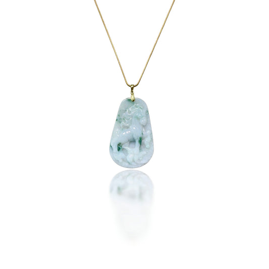 Abundance pendant with Grade A Burma Jade Horse Carving