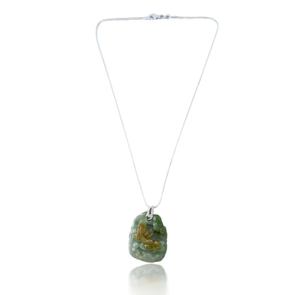 Abundance pendant with Grade A Burma Jade Lizard and Ruyi carving