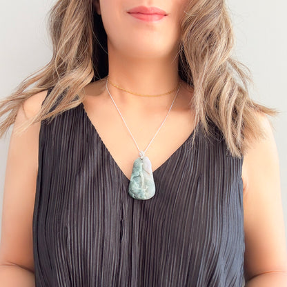 Abundance Pendant with Grade A Burma Jade Fish and Ruyi Carving