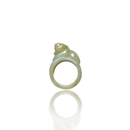 Abundance Ring with Burma Jade Pi Xiu (貔貅) Carving