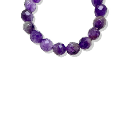 Calming Bracelet with Amethyst and Burma Jade Rose Charm bracelet