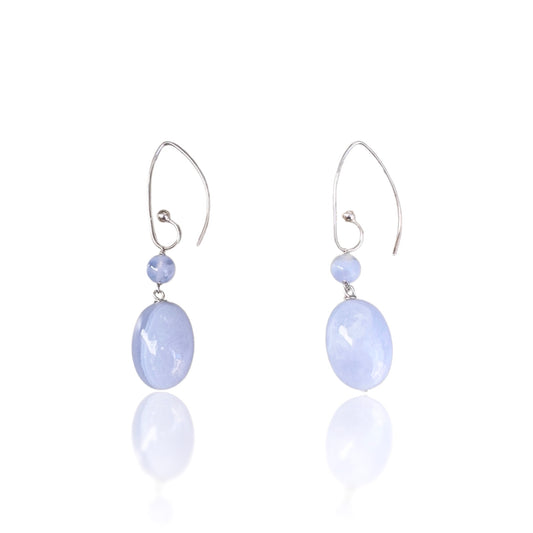 Calming Earrings with Blue Lace Agate
