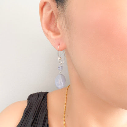 Calming Earrings with Blue Lace Agate