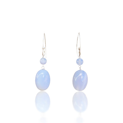 Calming Earrings with Blue Lace Agate