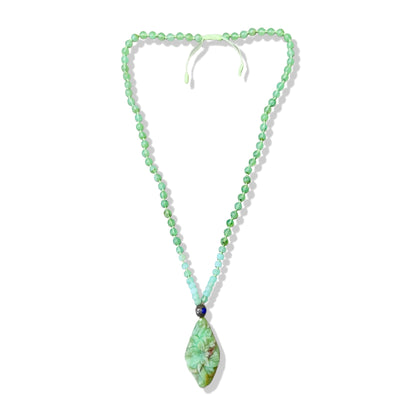 Calming Necklace with Chrysoprase and Lapis