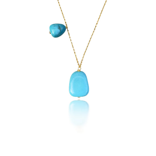 Calming Pendant with Howlite and Gold