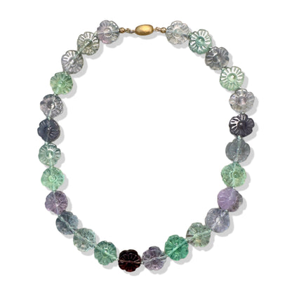 Clarity Necklace with Fluorite Flower Carving