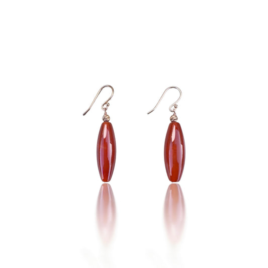 Courage Earrings with Carnelian and Rose Gold