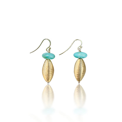 Creativity Earrings with Amazonite and Gold