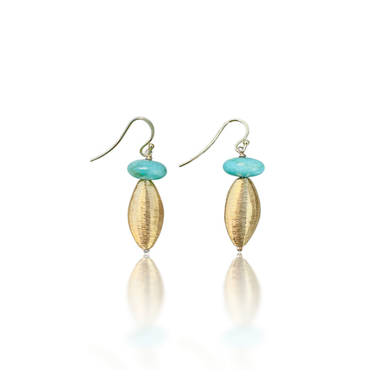Creativity Earrings with Amazonite and Gold
