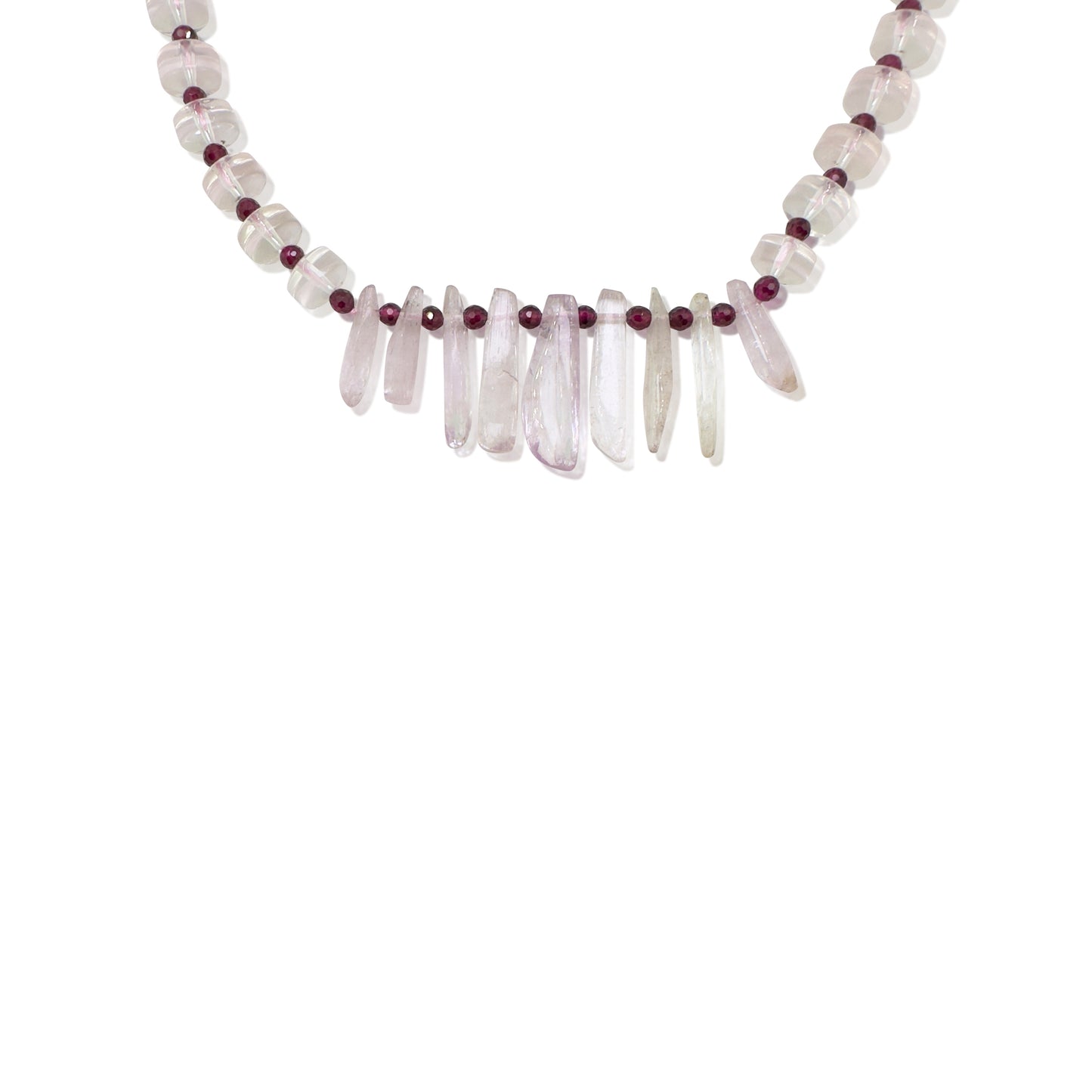 Grace & Tenderness Necklace – Garnet, Kunzite, Rose Quartz & Rose Gold
