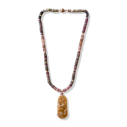 Harmony Necklace with Tourmaline and Pi Xiu Jade Pendant