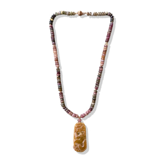 Harmony Necklace with Tourmaline and Pi Xiu Jade Pendant