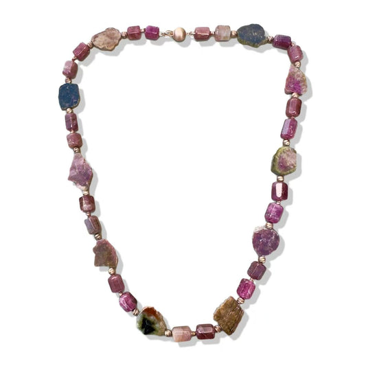 Harmony Necklace with Tourmaline Slice