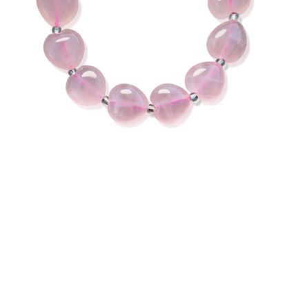 Grace & Joy Bracelet – Rose Quartz Heart & Citrine Carved Beads