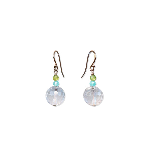Calm & Joy Earrings – Peridot, Amazonite & Rose Quartz Beads