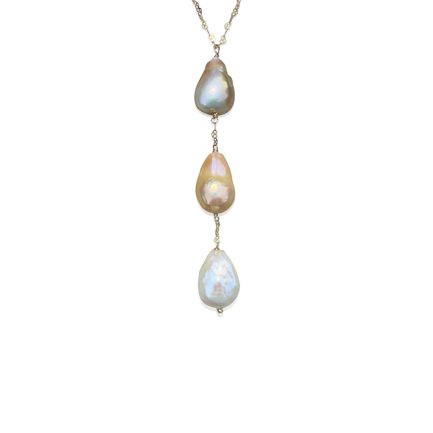 Grace & Golden Light Necklace – Freshwater Pearl & Yellow Gold Pendant