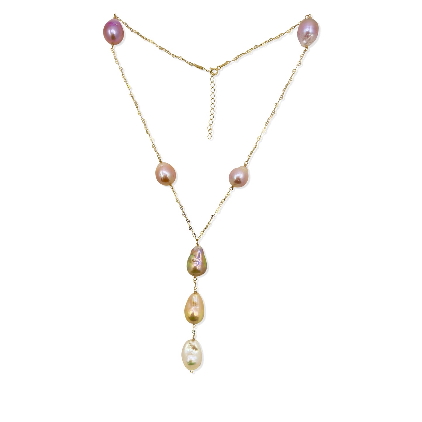 Grace & Golden Light Necklace – Freshwater Pearl & Yellow Gold Pendant
