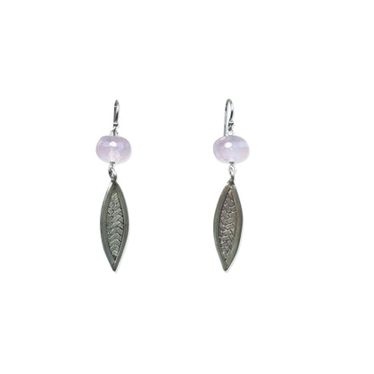 Grace & Quiet Strength Earrings – Pure Silver Braid Bead & Rose Quartz