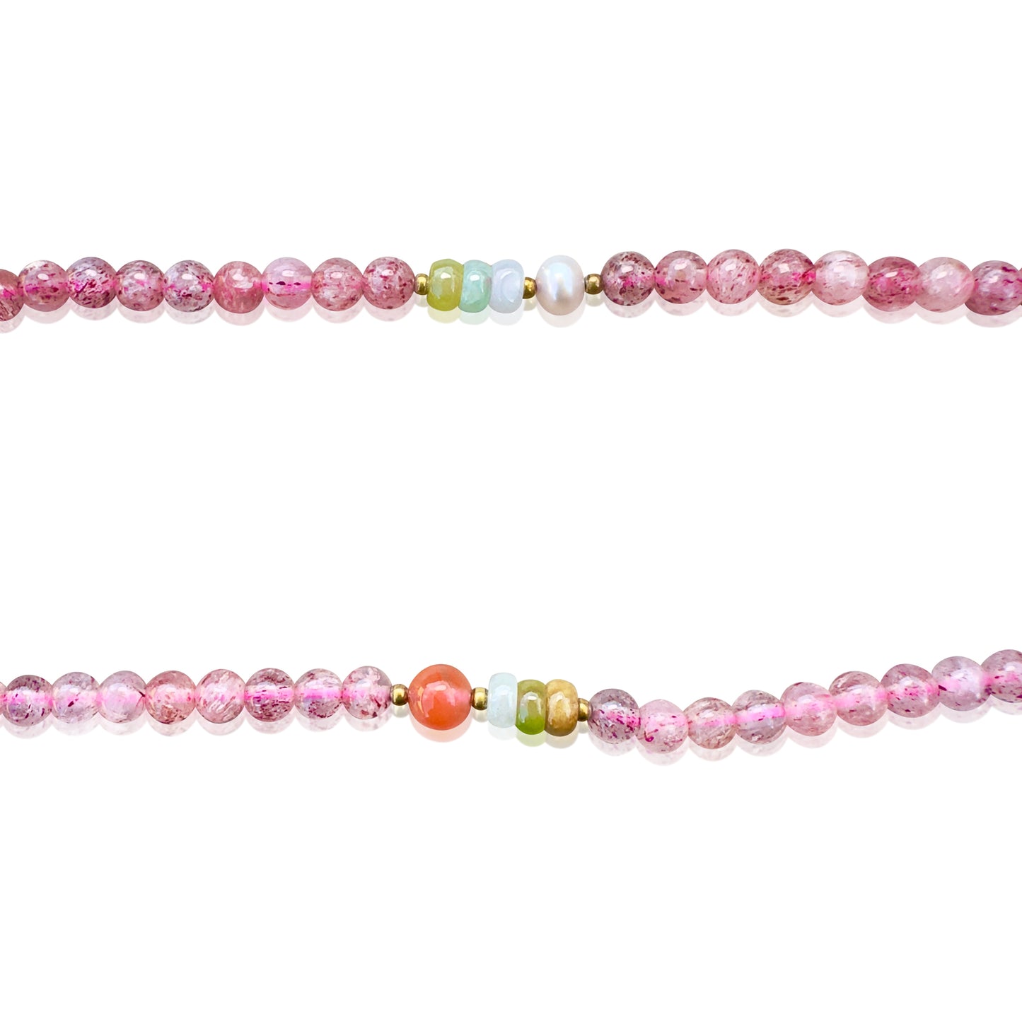 Grace & Sweet Renewal Bracelet – Strawberry Quartz Multi Strand Beads