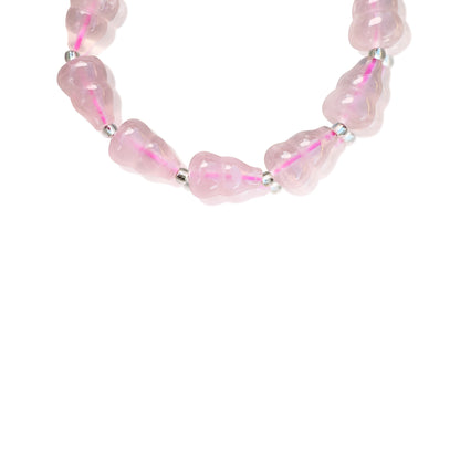 Grace & Warmth Bracelet – Rose Quartz Gourd & Citrine Carved Beads
