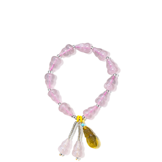 Grace & Warmth Bracelet – Rose Quartz Gourd & Citrine Carved Beads