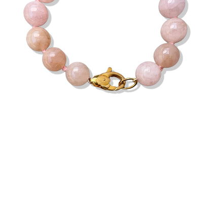 Inner Peace Bracelet with White Freshwater Pearl and Morganite