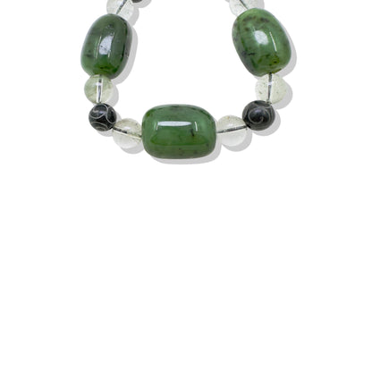 Joy bracelet with Maw Sit Sit , Green Phantom Quartz and Antique Jasper