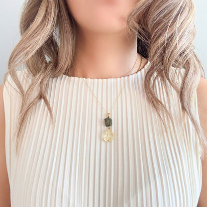 Joy Pendant with Citrine and Pyrite