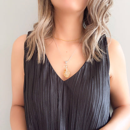 Joy Pendant with Citrine and Smoky Quartz