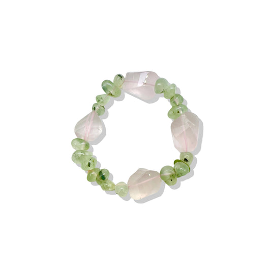 Love Bracelet with Rose Quartz and Prehnite