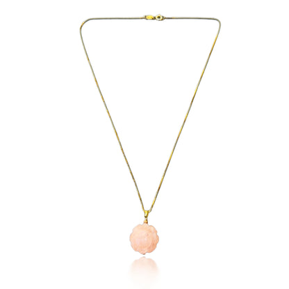 Love Pendant with Morganite Carving and Gold